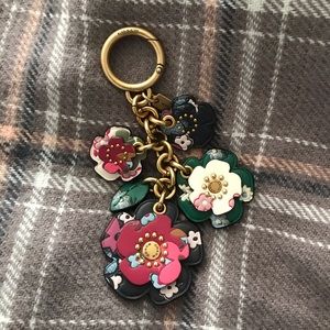 Tea Rose Mix Bag Charm with Multi Floral Print